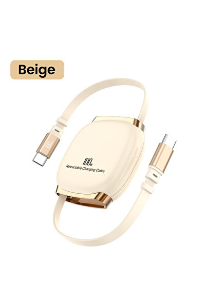 Choice كابل شحن سريع Olaf PD100W USB C إلى Type C، أبيض مائل للصفرة، رأس واحد...