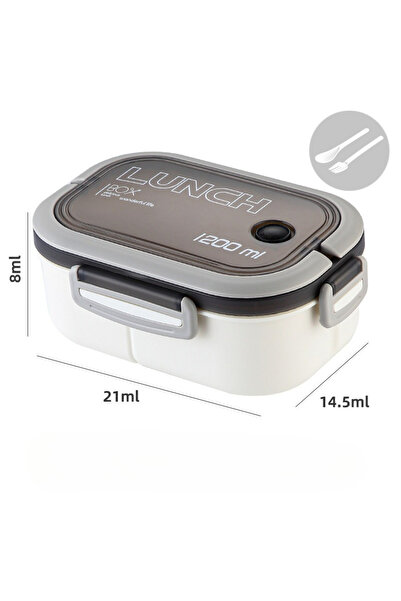 Choice صندوق غداء مزدوج الطبقات بسعة 1200 مل، صندوق طعام محمول مزود بمقصورة ل...