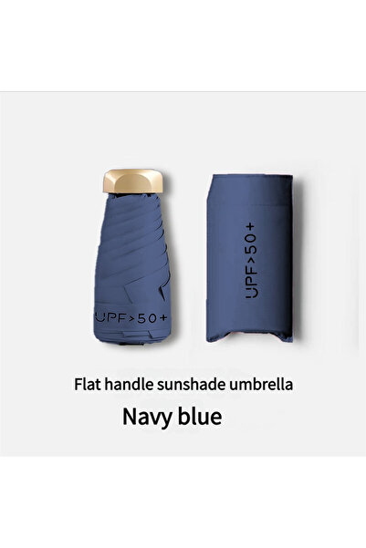 Choice IRON 6K Navy blue 55% Off Mini Sun Umbrella Small Pocket Rain Umbrella Vinyl Folding UV Ultraviolet