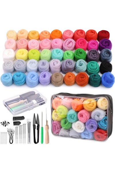 Choice 45 colors MIUSIE 45 Colors 3g Needle Felting Kits for Beginners, Needle Felting Supplies Kits with T
