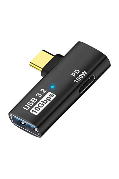 Kebidumei black USB C OTG Cable Adapter Type C to USB3.2 10Gbps PD100W Fast Charging Data Adapter for Samsung