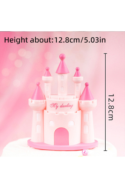 Choice16 Pink Castle Princess Cake Topper Happy Birthday Castle Prince Cake D...
