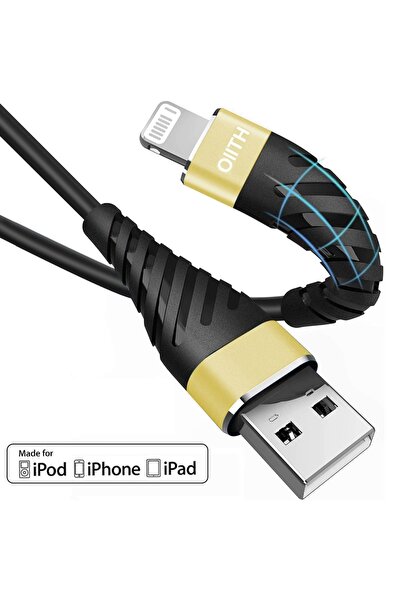Choice كابل USB للشحن السريع 3A ذهبي بطول 1 متر لهاتف iPhone 11 12 13 14 Pro ...