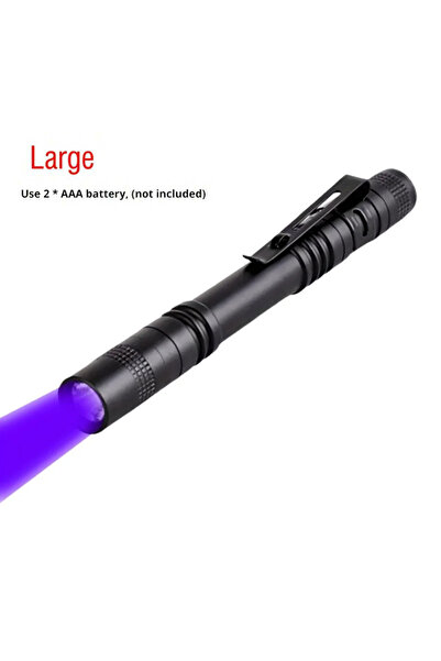 XIWANGFIRE مصباح يدوي طويل الطراز 395 نانومتر بالأشعة فوق البنفسجية مع مشبك قلم ضوء بنفسجي محمول لبول الحيوانات الأليفة
