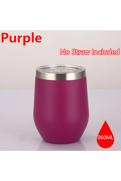 Choice كوب نبيذ أرجواني 360 مل من الفولاذ المقاوم للصدأ على شكل قشر البيض معز...