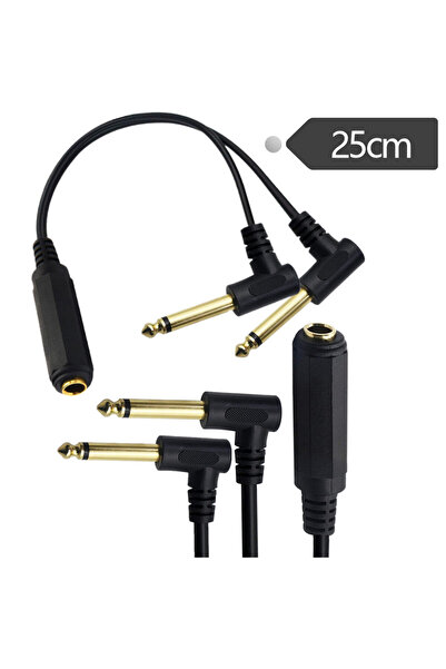 BSN النوع B، قطعة واحدة، كابل محول ذكر وأنثى 6.35 مم إلى 2 أنثى 6.35 مم، قابس...