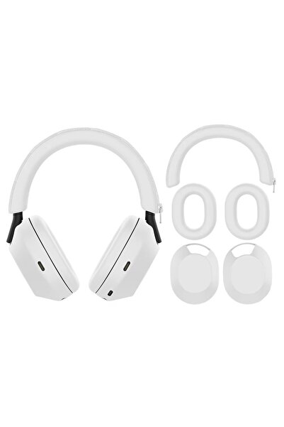 Choice غطاء حماية من السيليكون الأبيض متوافق مع سماعات الرأس WH-1000XM5، غطاء...