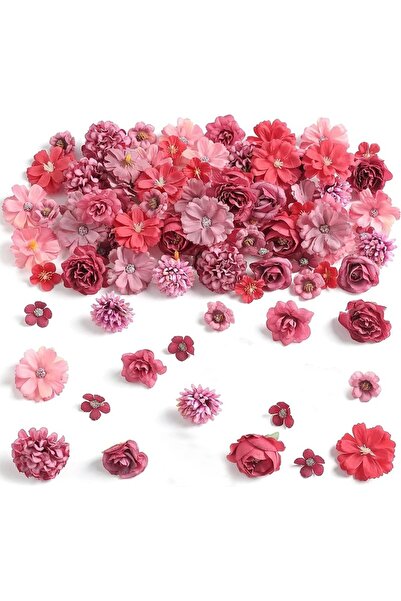 Choice 20 قطعة من زهور الأقحوان الصناعية المصنوعة من الحرير الأحمر مقاس 4 سم ...