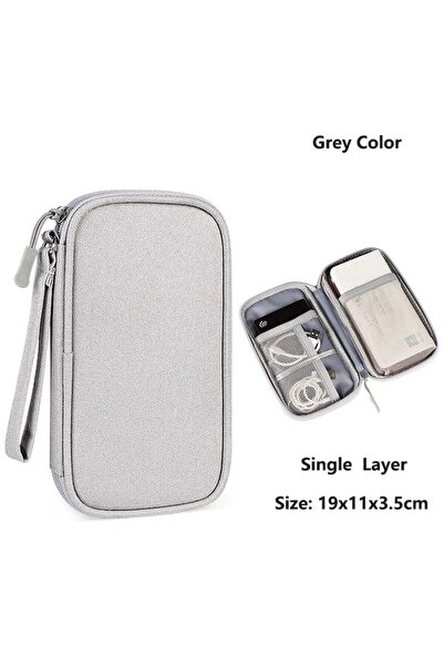 Choice Gray Single layer Travel Organizer Bag Portable Digital Product Storage Bag Data Cable Organizer Wir