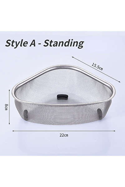 Choice1 سلة تصريف حوض المطبخ على شكل مثلث من الفولاذ المقاوم للصدأ لتخزين الط...