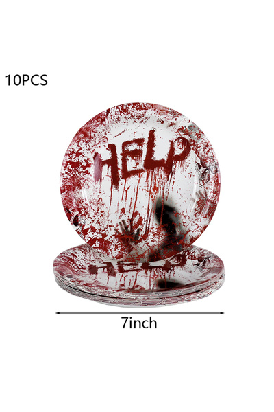 choice2 B01 أدوات مائدة للاستخدام مرة واحدة لحفلات الهالوين، أطباق ورقية مخيف...