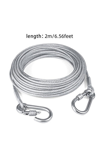 Choice 2m Dog Tie Out Cable Under 250LBS | Steel Wire Leash with Rotatable Buckle | Outdoor Camping Backyar