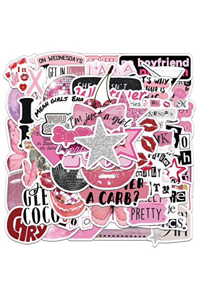 Choice ملصقات متعددة الألوان، 50 قطعة، وردية، مناسبة للفتيات في سن ما قبل الم...