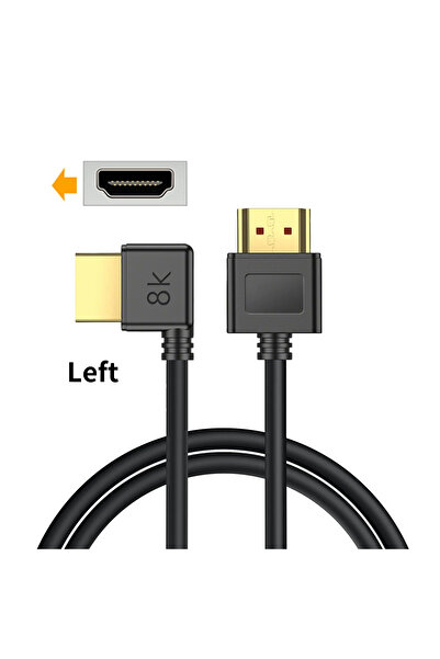 Choice كابل HDMI 2.1 يسار 1.2 متر 8K بسرعة 48 جيجابت في الثانية 8K@60Hz/4K@240Hz HDCP HDR 90° Bend - سلك مرن فائق النحافة