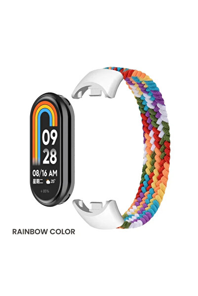 CAOWTAN For Miband 8 9 S Rainbow-S Braided Solo Loop for Mi Band 8 9 Strap Re...
