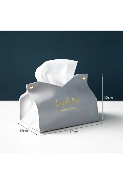 Choice علبة مناديل جلدية رمادية اللون، حامل مناديل للسيارة، حامل مناديل لغرفة...