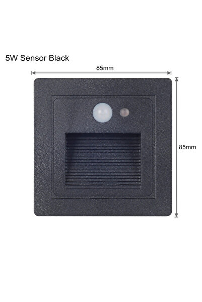 Choice مصابيح حائط مقاومة للماء بقدرة 5 وات، تعمل بمستشعر أسود دافئ أبيض، بدرجة حرارة 3000 كلفن، مقاومة للماء بقدرة 5 وات، IP65، تعمل على إضاءة السلالم للغرفة