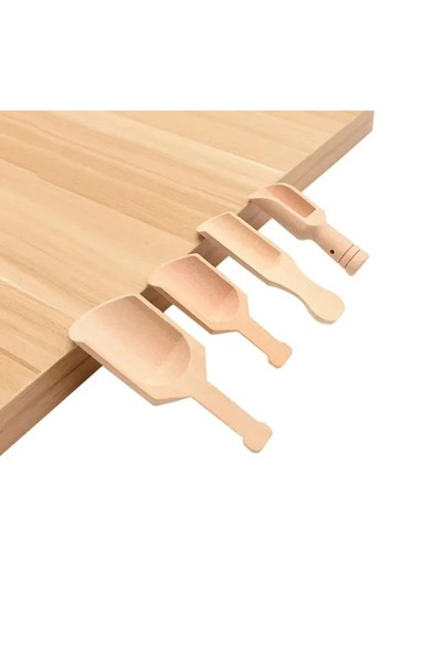 Choice Set of 4 Mini Wooden Scoops Bath Salt Spoon Candy Flour Spoon Scoops Utensils Milk Measuring Spoon A