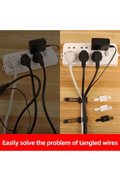 Choice 20PCS-White-Large Adjustable Cable Organizer Wire Winder Clip Earphone Holder Self Adhesive Mouse Ke