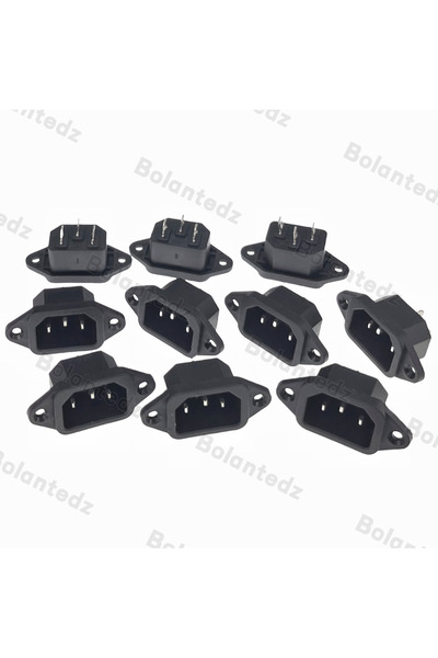Choice 10pcs Bolantedz 3/5/10pcs/lot IEC 320 C14 3Pins Male Plug Panel Power Inlet Sockets Connectors AC 25