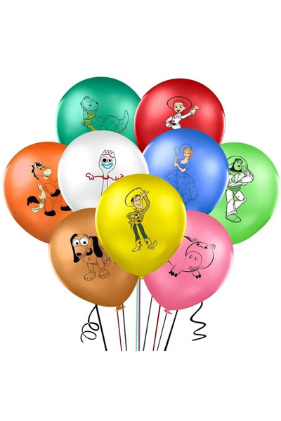 Miniso كما في الصورة 9 قطع 9 قطع 12 بوصة بالونات كرتونية من Toy Story Buzz Lightyear بالونات لاتكس لحفل استقبال الطفل