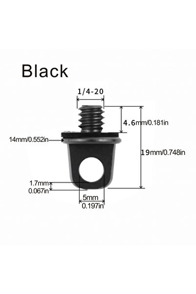 Choice 2 قطعة سوداء 2 قطعة مشبك أمان للكتف برغي معدني 1/4 كاميرا حزام سريع حلقة اتصال آمنة للكاميرا
