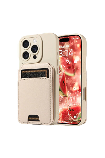 Choice جراب محفظة جلد صناعي من مادة TPU باللون البيج لهاتف iPhone 13 mini، مناسب لأجهزة iPhone 16 15 14 13 12 11 Pro Max