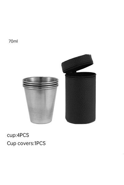 Choice 30-170 مل 70 مل 4 قطع أكواب صغيرة من الفولاذ المقاوم للصدأ للسفر في ال...