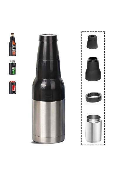 Choice 12oz Silver 12oz Stainless Steel Beer Cold Storage Tank with Opener Do...