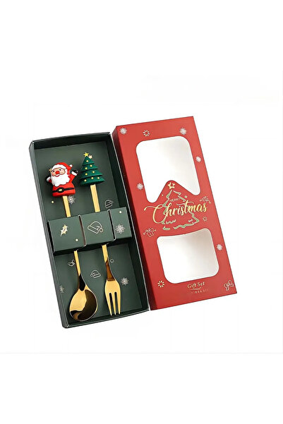 Choice 2PCS 2/4/6Pcs Christmas Fork And Spoon Set,Stainless Steel Creative Tableware,Coffee Tea Dessert For