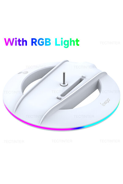 Choice حامل تبريد عمودي أبيض مع إضاءة RGB لوحدة تحكم PS5 Slim Disc/Digital Ed...