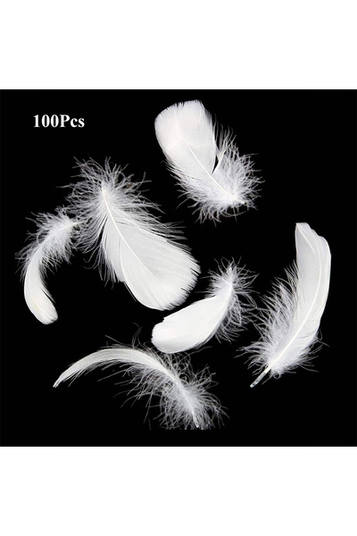 Choice 100 قطعة من ريش الإوز الأبيض للحرف اليدوية وحفلات الزفاف والهالوين وال...