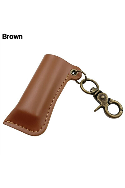 Choice Brown Vintage pu leather lighter holster keychain men's lighter portable protective sleeve