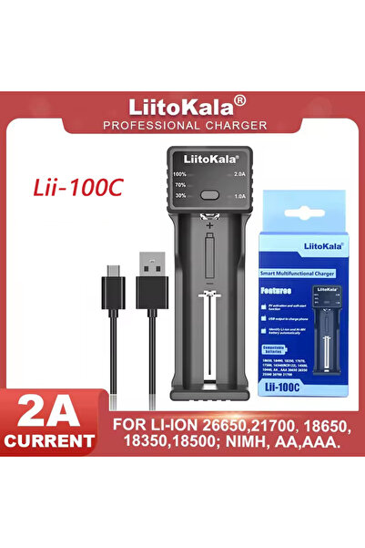 liitokala Lii-100C Lii-100C Battery Charger For 21700 18650 18350 26650 16340 RCR123 14500 3.7V 1.2V