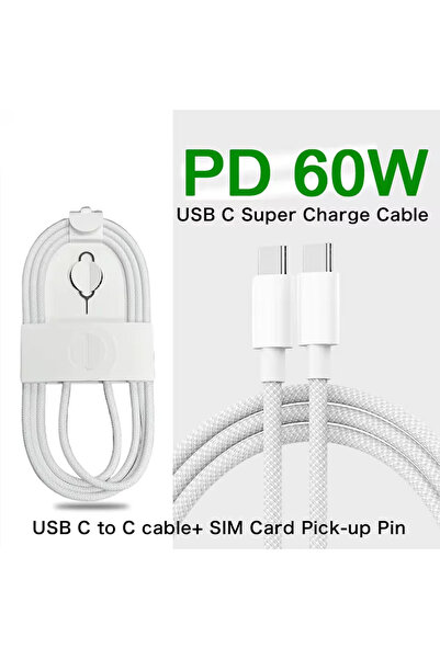 Choice 1Pcs 1M TypeC to TypeC 1-50Pcs 60W USB C to Type C Weaving Cable For i...
