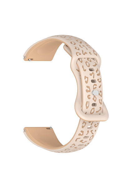 Choice سوار سيليكون بنقشة جلد النمر بنمط شاي الحليب ستارلايت، مقاس 22 مم، لسا...