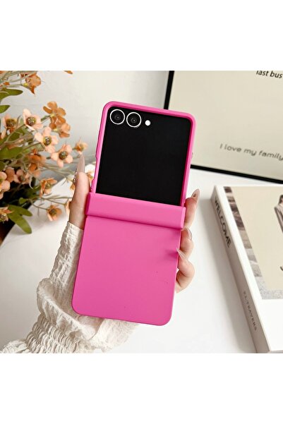 Choice جراب هاتف غير لامع بلون حلوى الدوبامين الوردي لهاتف Galaxy Z Flip 5، م...