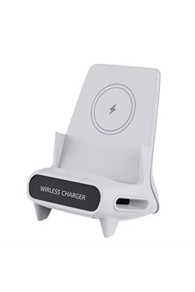 Vikefon شاحن لاسلكي لسطح المكتب باللون الأسود مع حامل هاتف مكبر صوت لهاتف iPh...