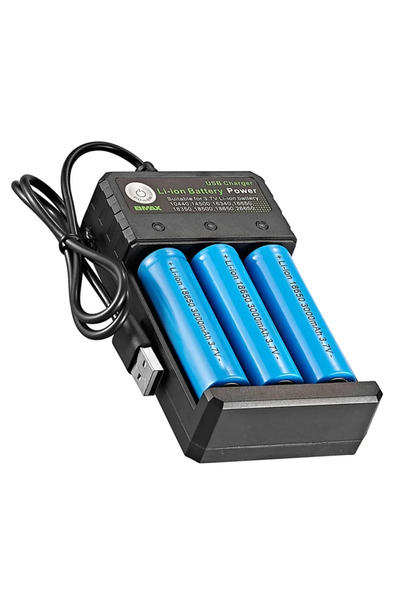 Choice شاحن ذكي 18650 مزود بـ 3 فتحات وبطارية ليثيوم أيون 4.2 فولت وشحن مستقل...