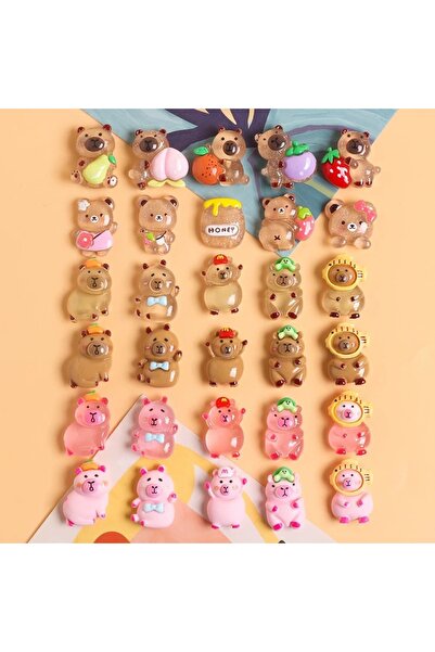 Choice 10 قطع عشوائية من إكسسوارات راتنج الكابيبارا الصغيرة اللطيفة للأطفال إ...