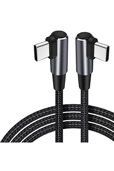 Choice كابل شحن سريع PD 0.5 متر 60 وات من USB C إلى USB Type C سلك بزاوية قائ...