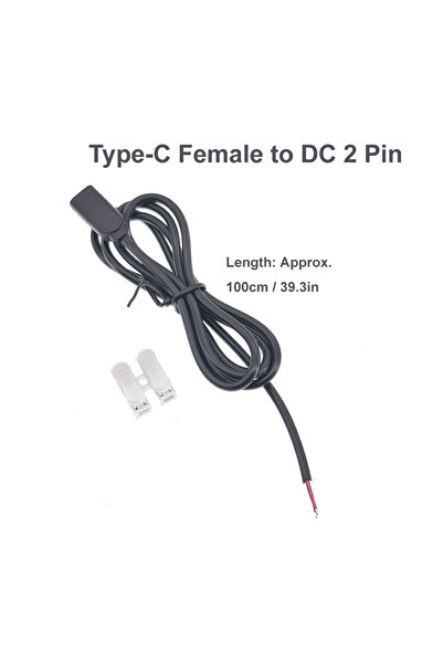 Choice 1 قطعة كابل طاقة تيار مستمر 2 دبوس 100 سم أنثى C USB و Type C ذكر أنثى...