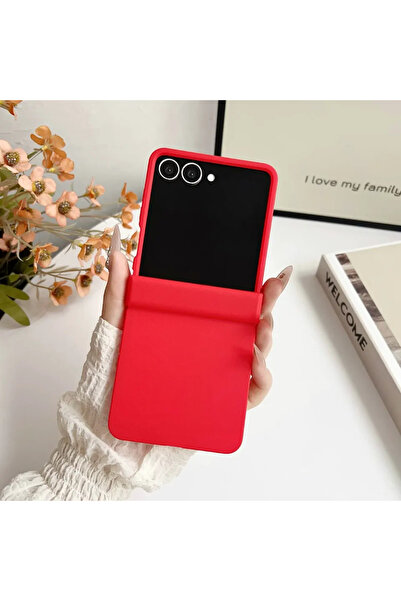 Choice جراب هاتف Galaxy Z Flip5 أحمر بلون دوبامين كاندي غير لامع لهاتف Z Flip...