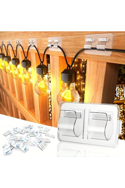 Choice 10pcs 4/10pcs Hooks for Outdoor String Lights - Durable, Clear Self-Adhesive Clips for Christmas Lig