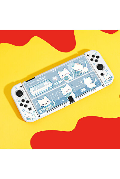 Choice حافظة حماية لطيفة على شكل قطة لجهاز Nintendo Switch OLED/Switch NS ملحقات الألعاب، قابلة للفصل باليد