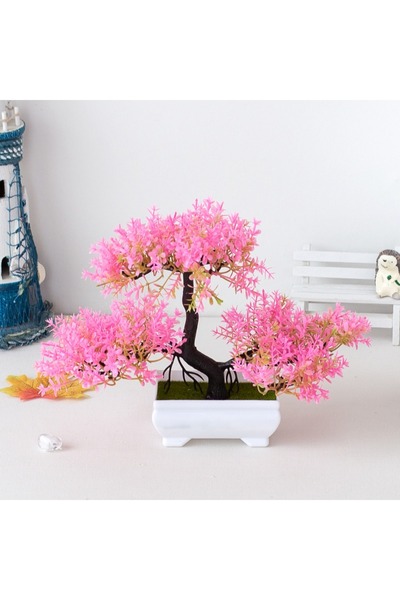 Choice Pink A set of artificial bonsai trees, plants, new homes, decorations for Christmas, Halloween, East