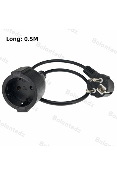 Choice كابل تمديد Schuko ذكر إلى أنثى M/F بطول 0.5 متر باللون الأسود، ثنائي ا...