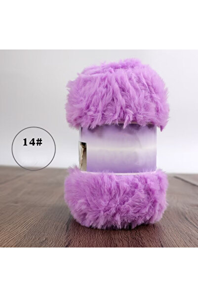 Choice 14 خيط من الفرو الصناعي بلون بنفسجي فاتح، وزن 200 غرام، مناسب لحياكة ا...