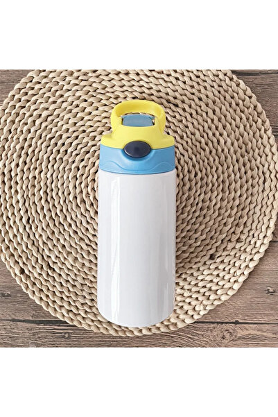 Choice 12oz yellow blue 12oz Sublimation Straight Sippy Cup Flip Top Kids Bottle Stainless Steel Double Wal