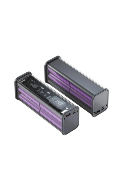 Vikefon Choice Gray 22.5W DIY Battery Charger Power Bank Case Transparent PD ...
